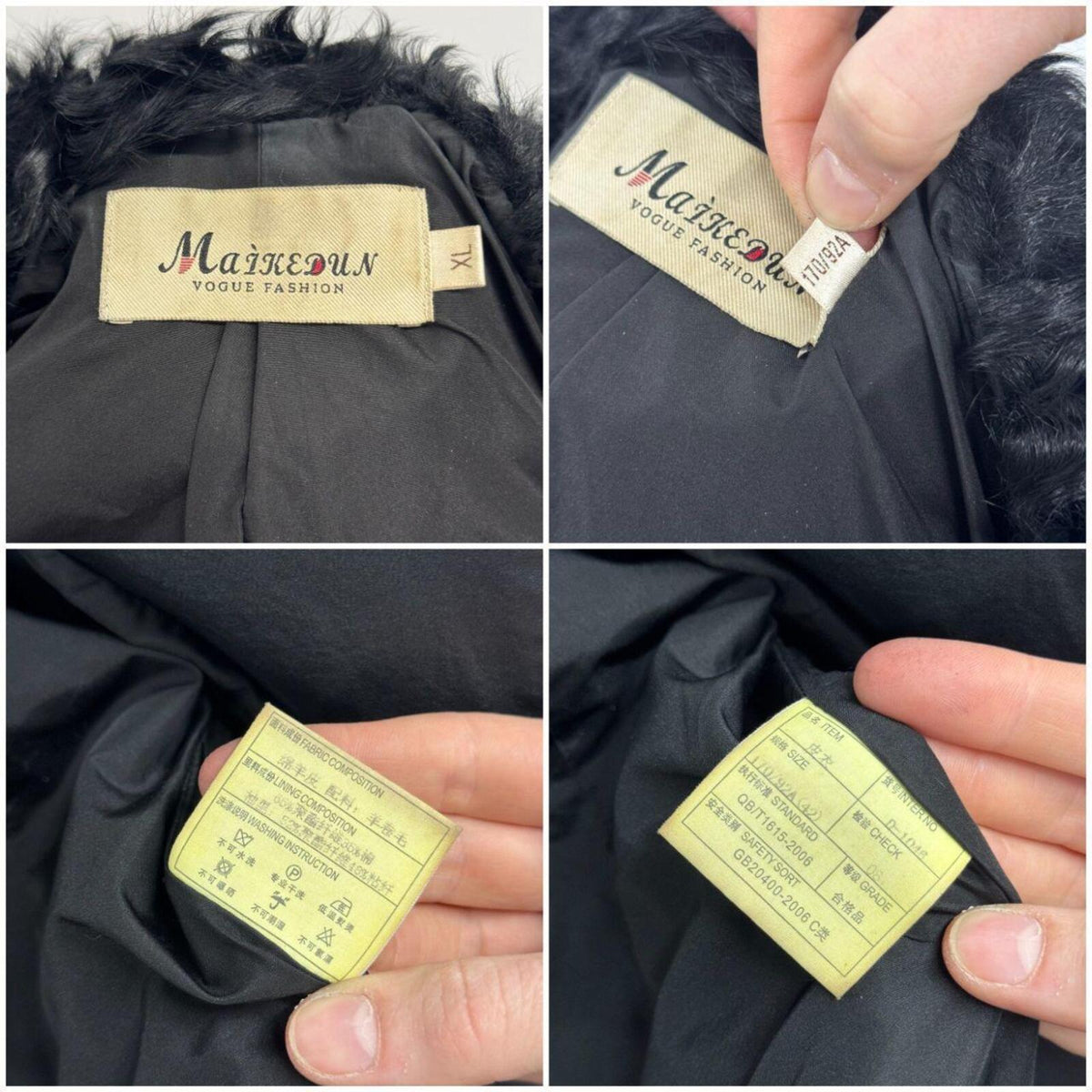 Vintage Black Avant-Garde Lambskin Funnel Neck Moto Jacket