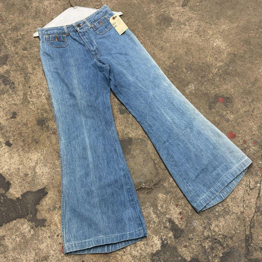 Vintage 70s Light Wash Chemin De Fer High-Rise Flare Jeans XS