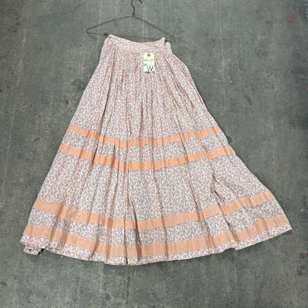 Vintage Film Costume 50s Does Victorian Western Style Prairie Maxi Skirt Pink