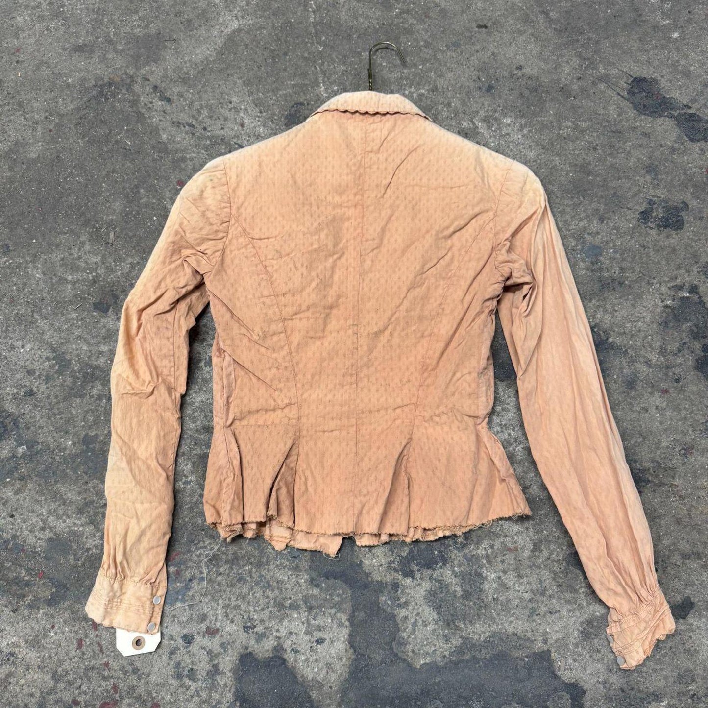 Vintage Film Costume 40s 50s Does Victorian Antique Style Tan Blouse XS