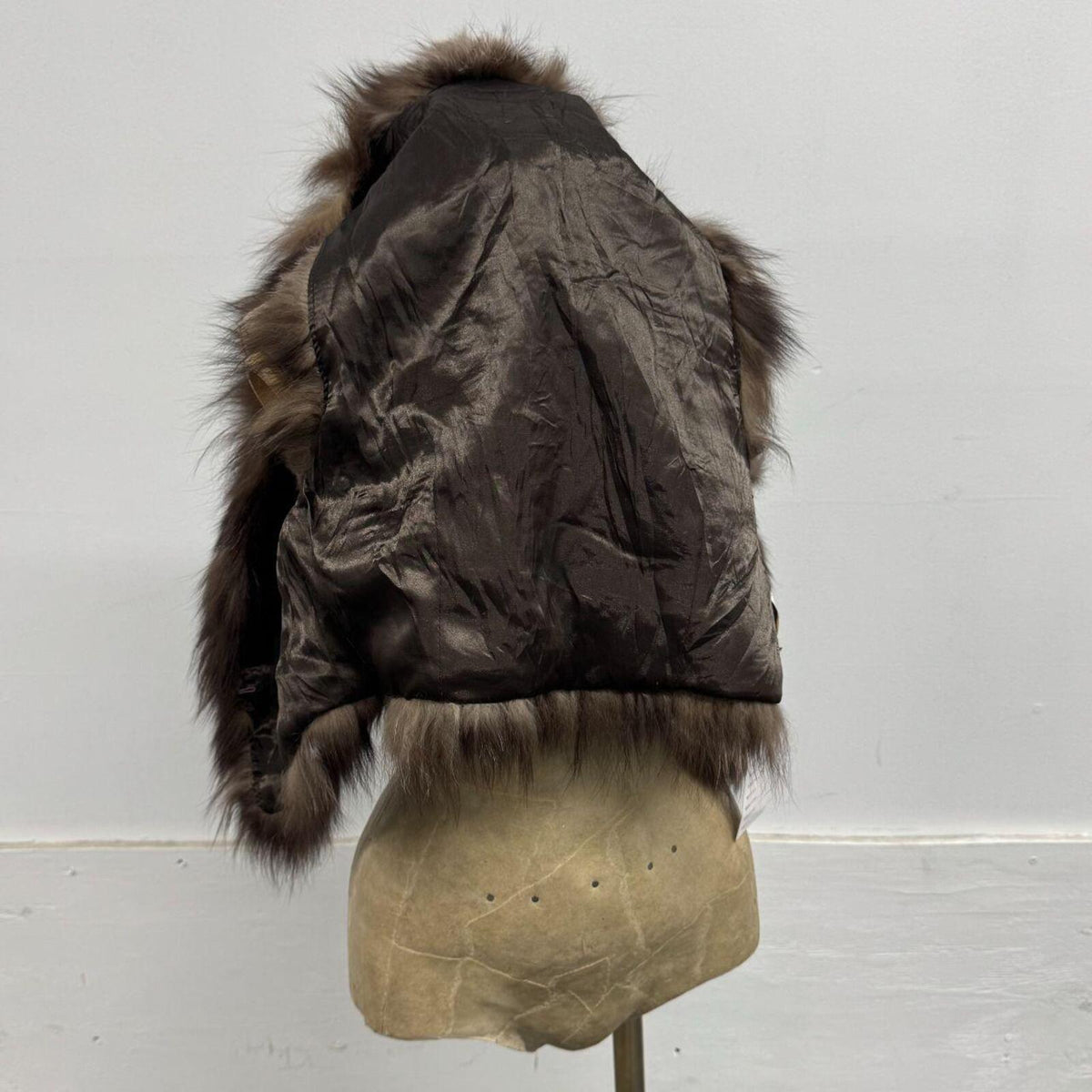 Y2K Vintage Variegated Brown Genuine Fox Fur Vest