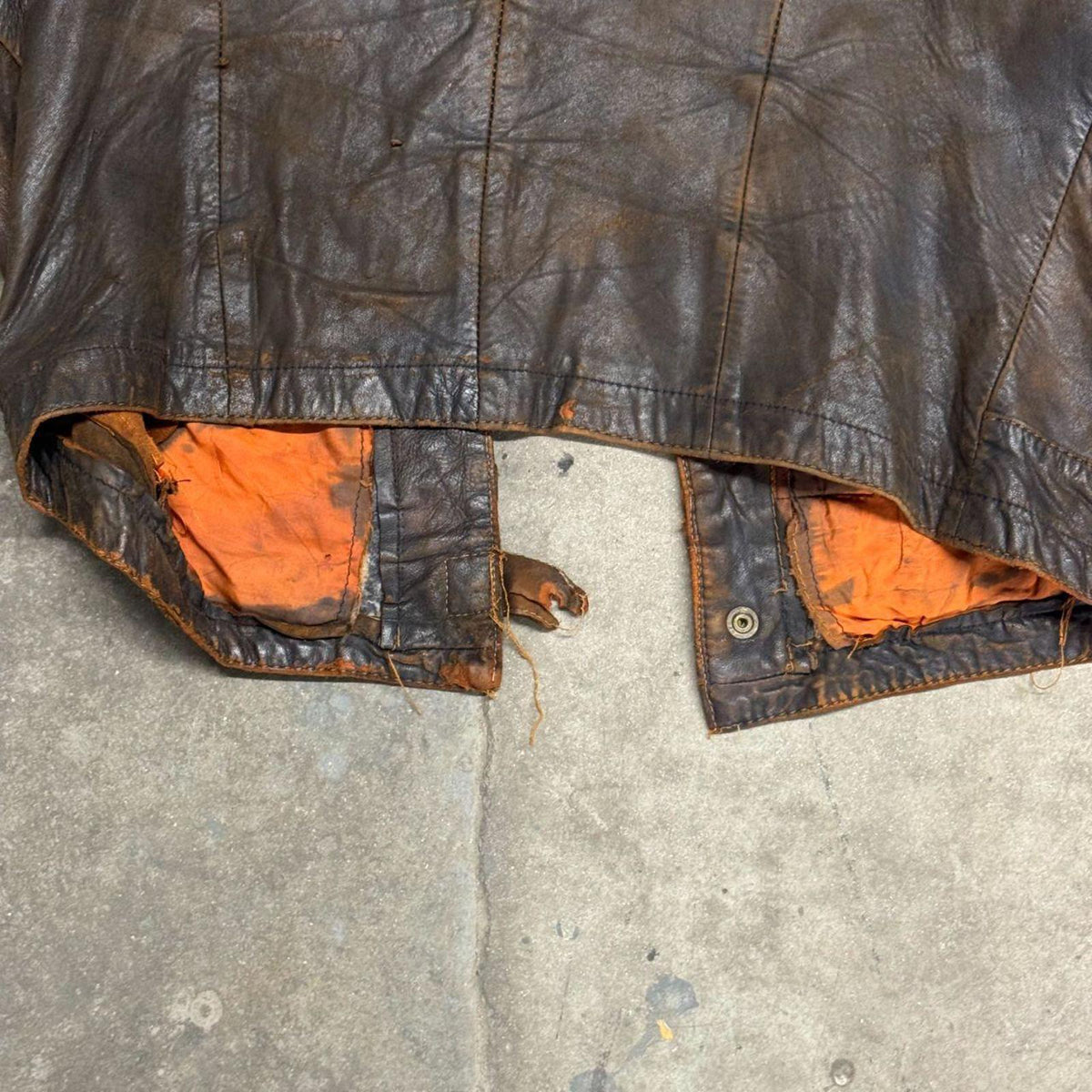 Vintage 60s 70s Leather Fur Western Film Costume Vest Distressed Thrashed