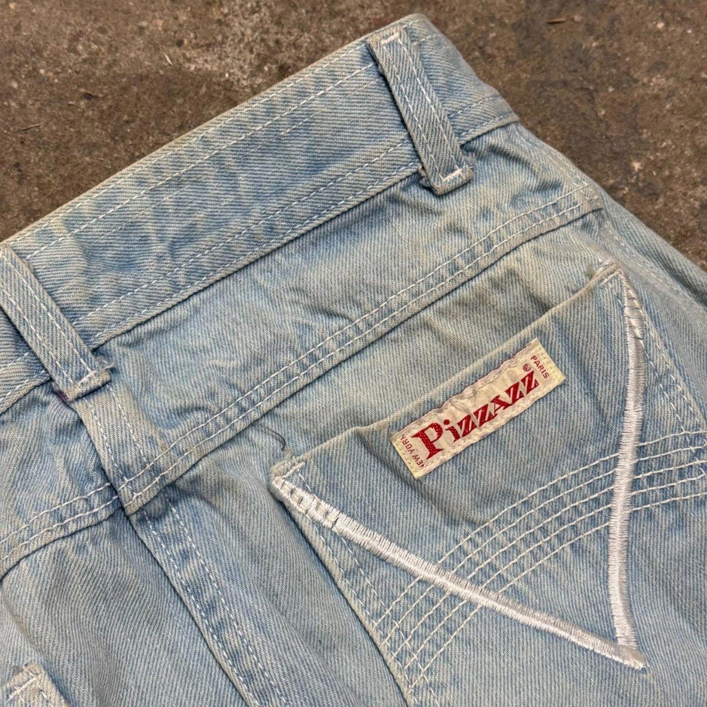 Vintage 70s Pizzazz High-Rise Faded Light Wash Jeans