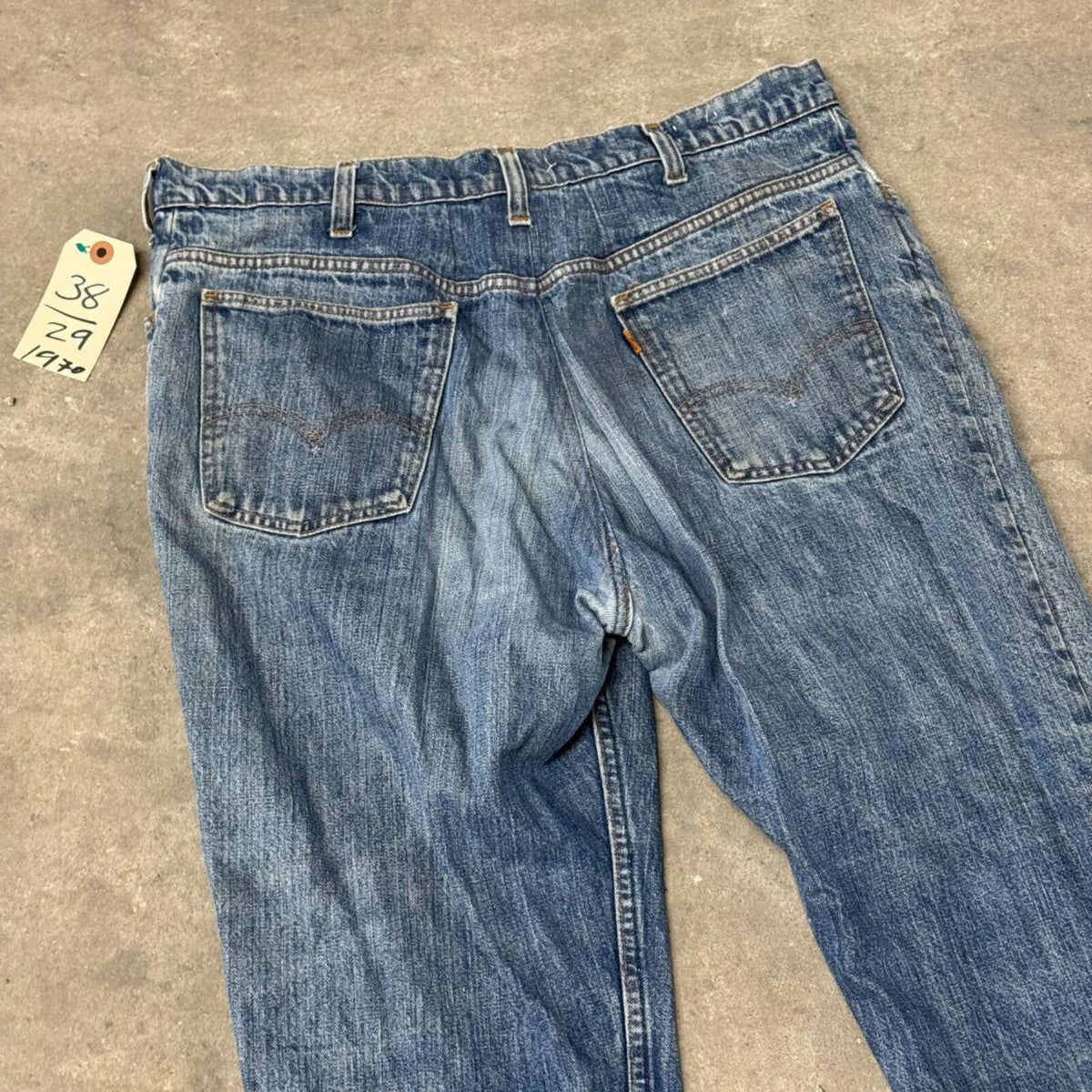 70s Vintage Levi's Orange Tab Mud-Washed Denim Jeans sz 38x29