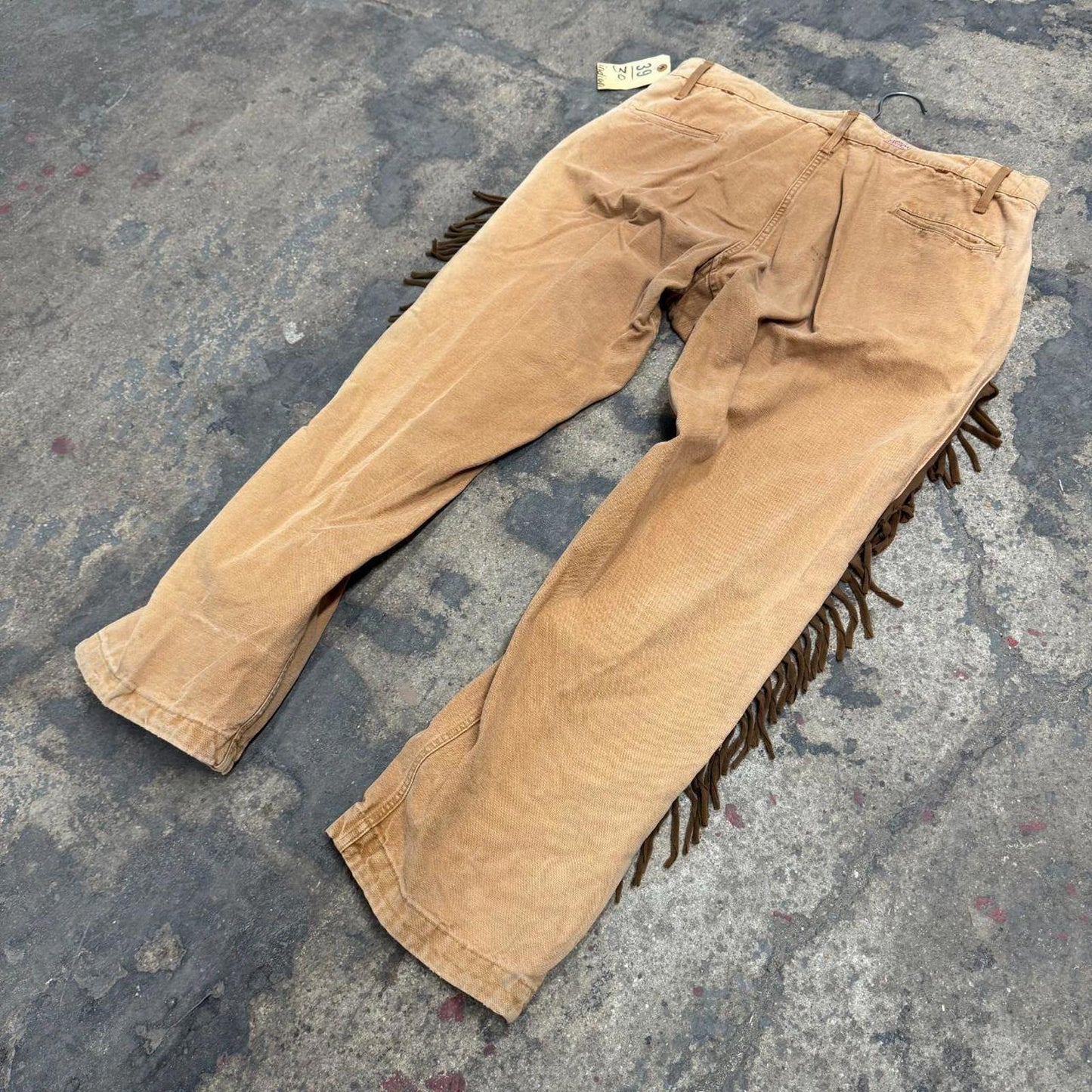 Vintage 40s 50s Faded Fringed Western Film Costume Victorian Trousers