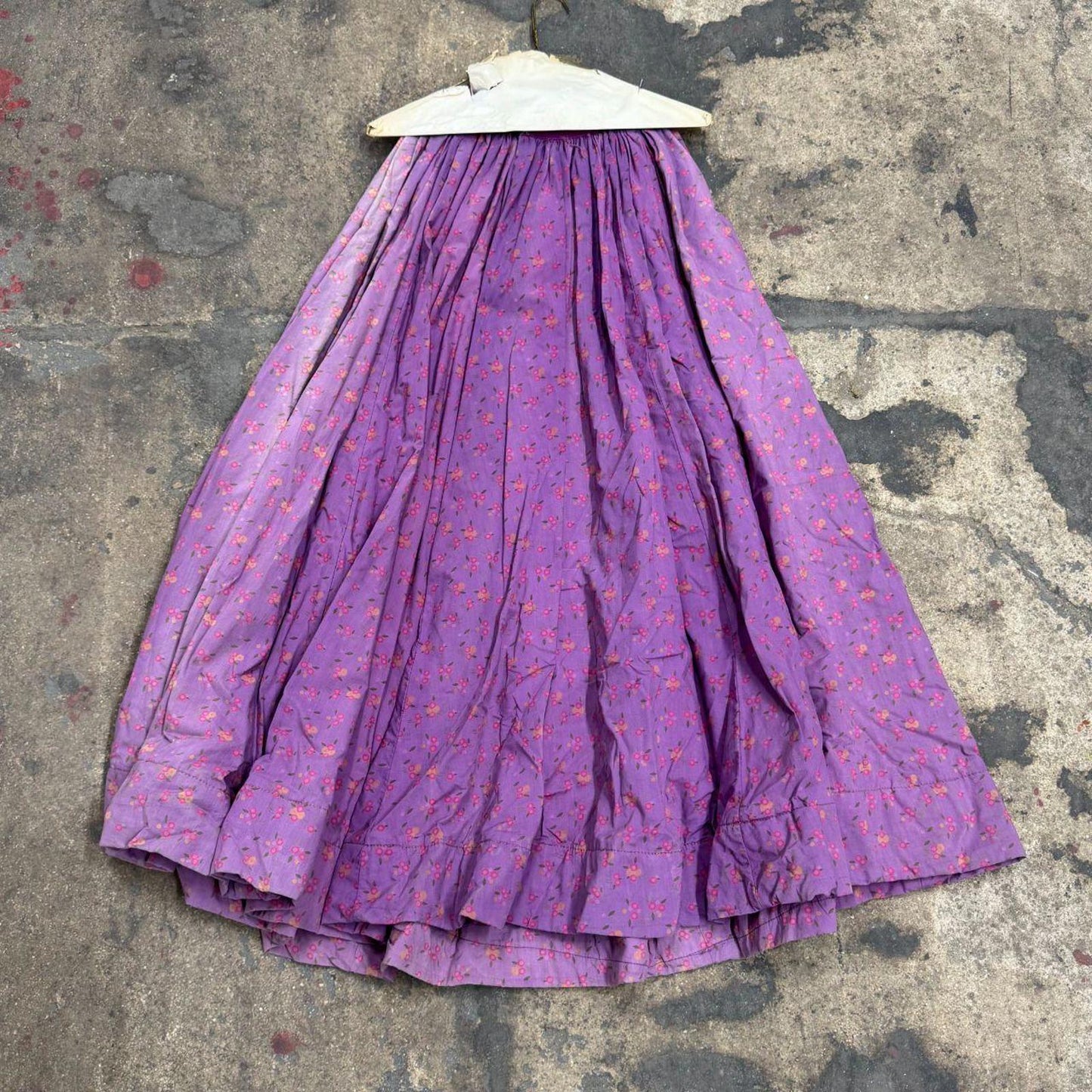 Vintage Faded 40s does 1800s Victorian Purple Cotton Prairie Maxi Skirt Western