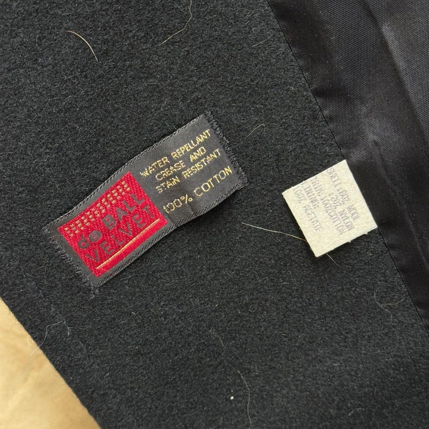 80s Vintage Jofeld Velvet-Trimmed Black Wool Overcoat