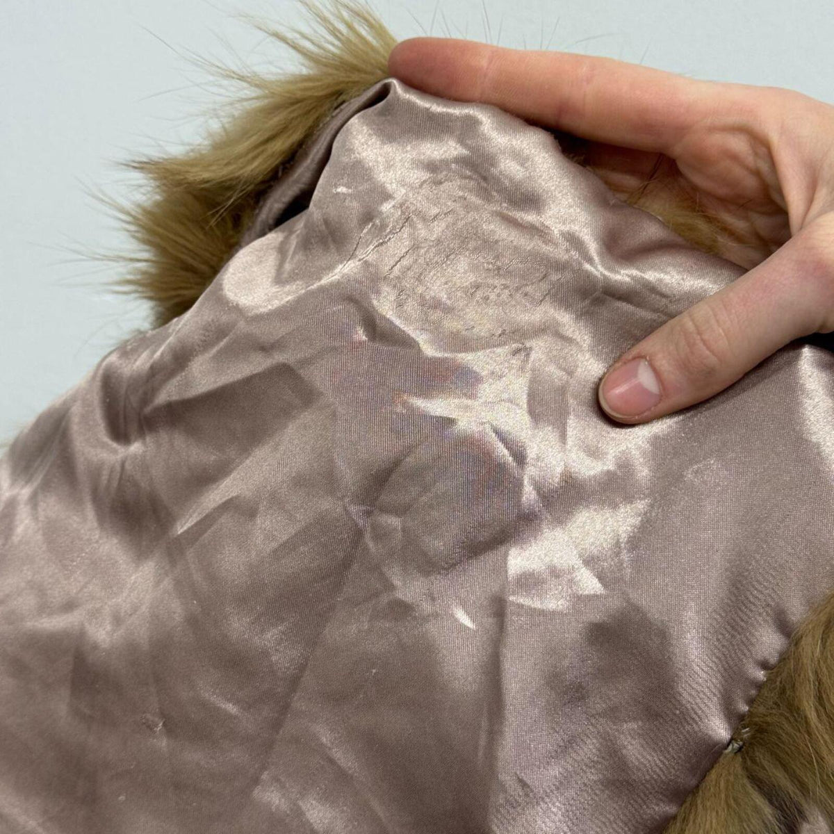 Y2K Vintage Tan Brown Genuine Fox Fur Cropped Vest