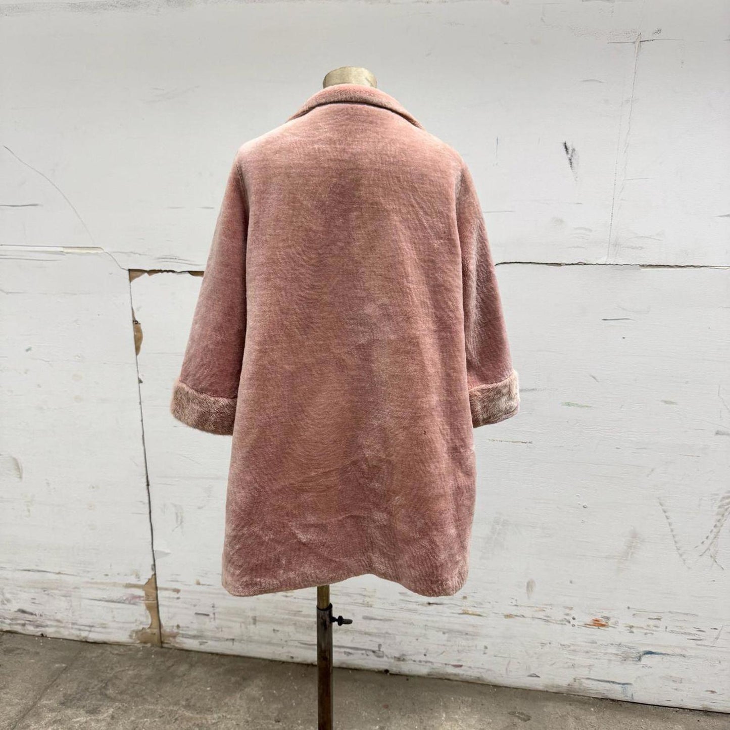 Vintage 90s Pink Wool Plush Coat