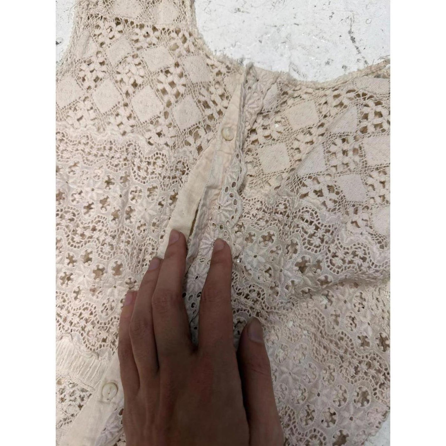 Antique Edwardian Lace Dress White Cotton Bridal