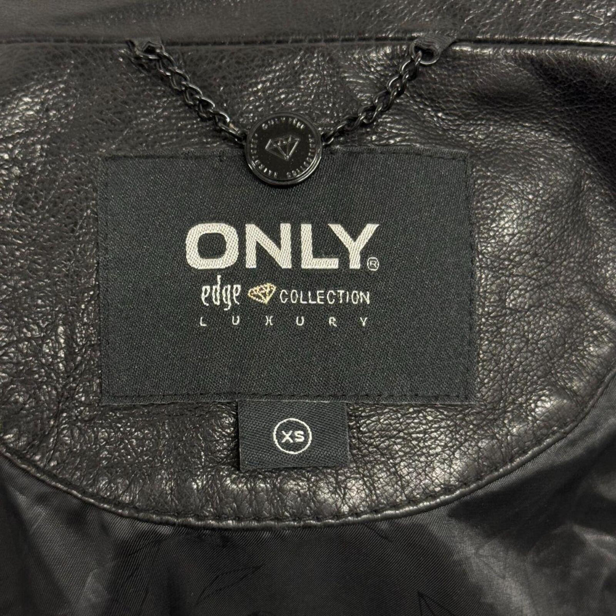 Vintage Black Big Collar Y2K 2010s Avant Garde Leather Jacket