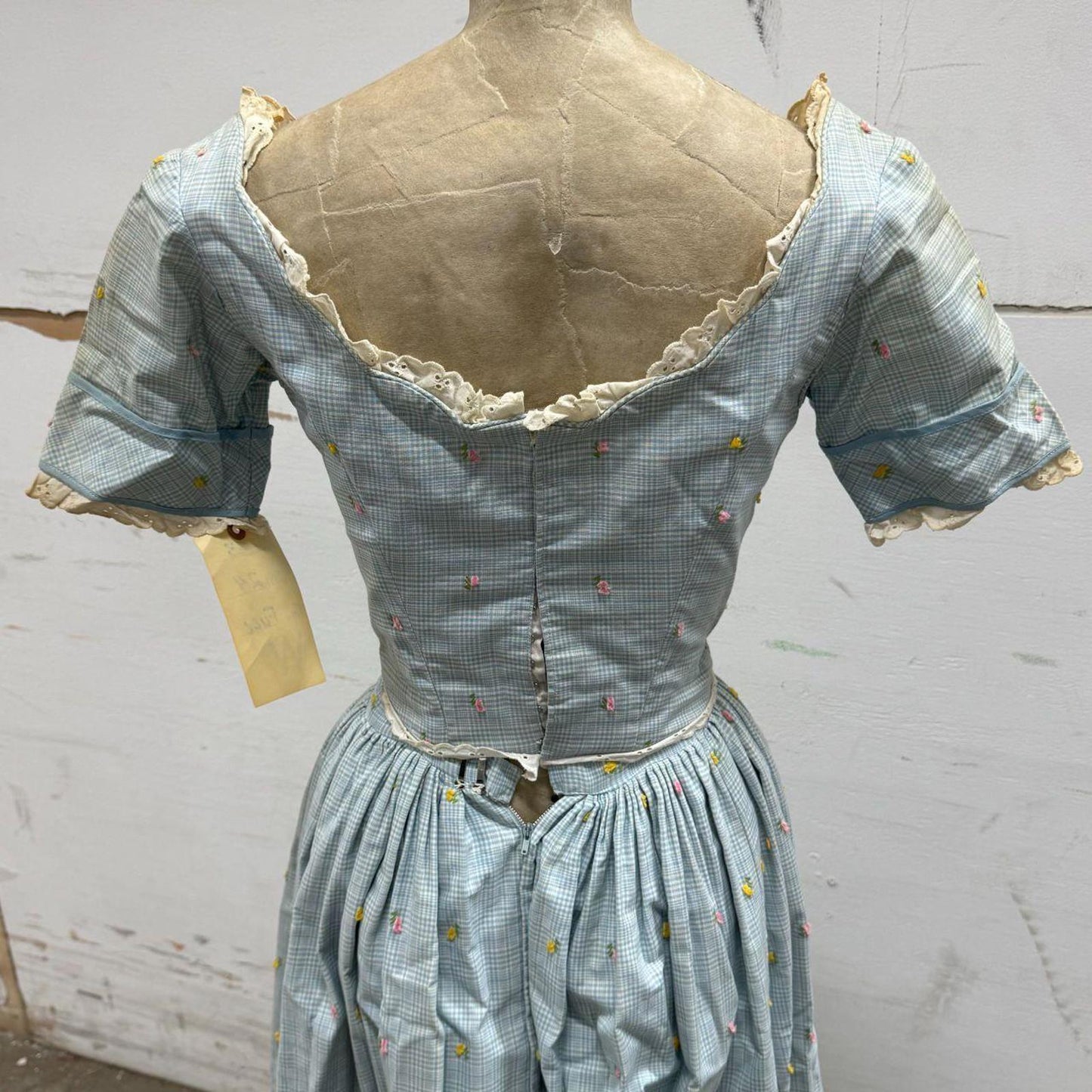 Vintage 40s does 1800s Victorian Blue 2pc Gown Prairie Western Film Costume