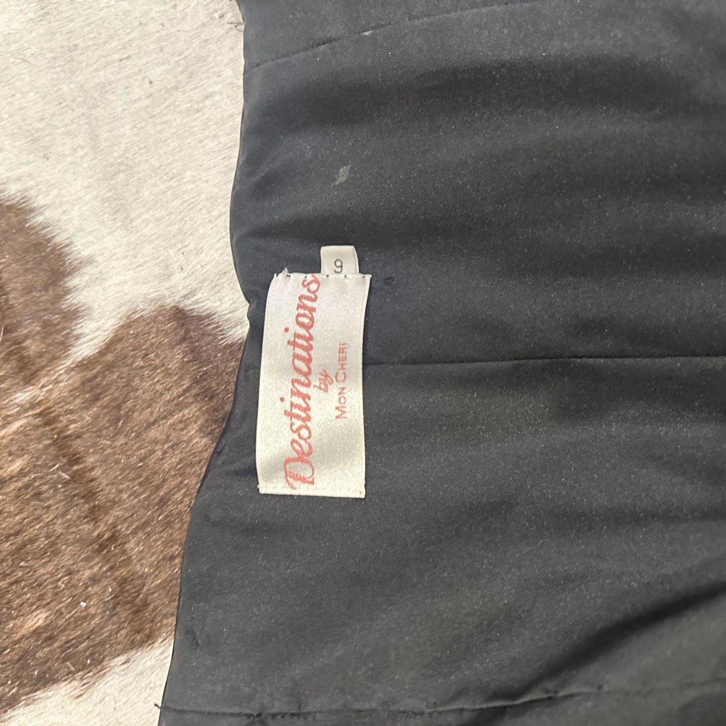 Destinations 100% Silk Beaded Black Y2k Vintage Strapless Gown