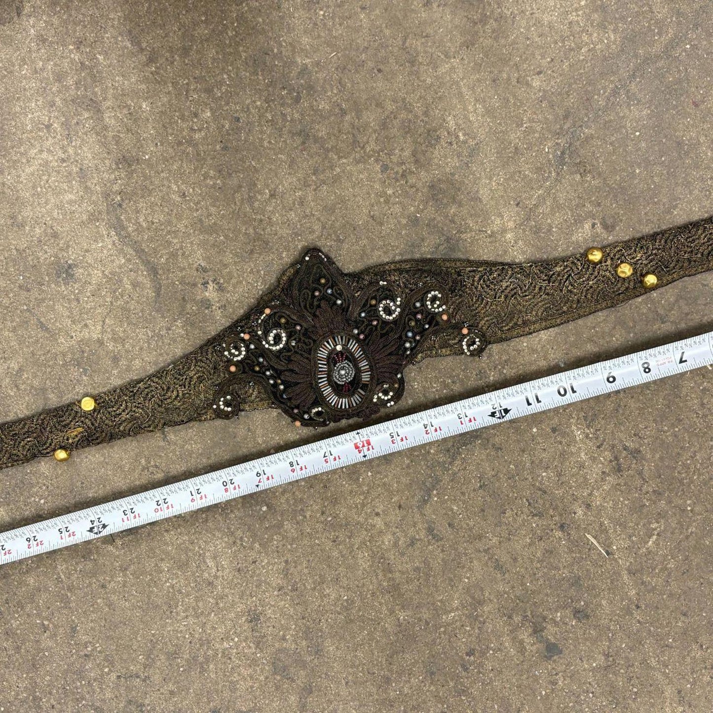 Antique Edwardian Soutache & Beaded Waist Belt