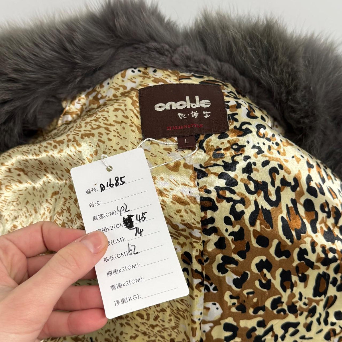 Vintage Y2K Grey Rabbit & Fox Fur Jacket Coat