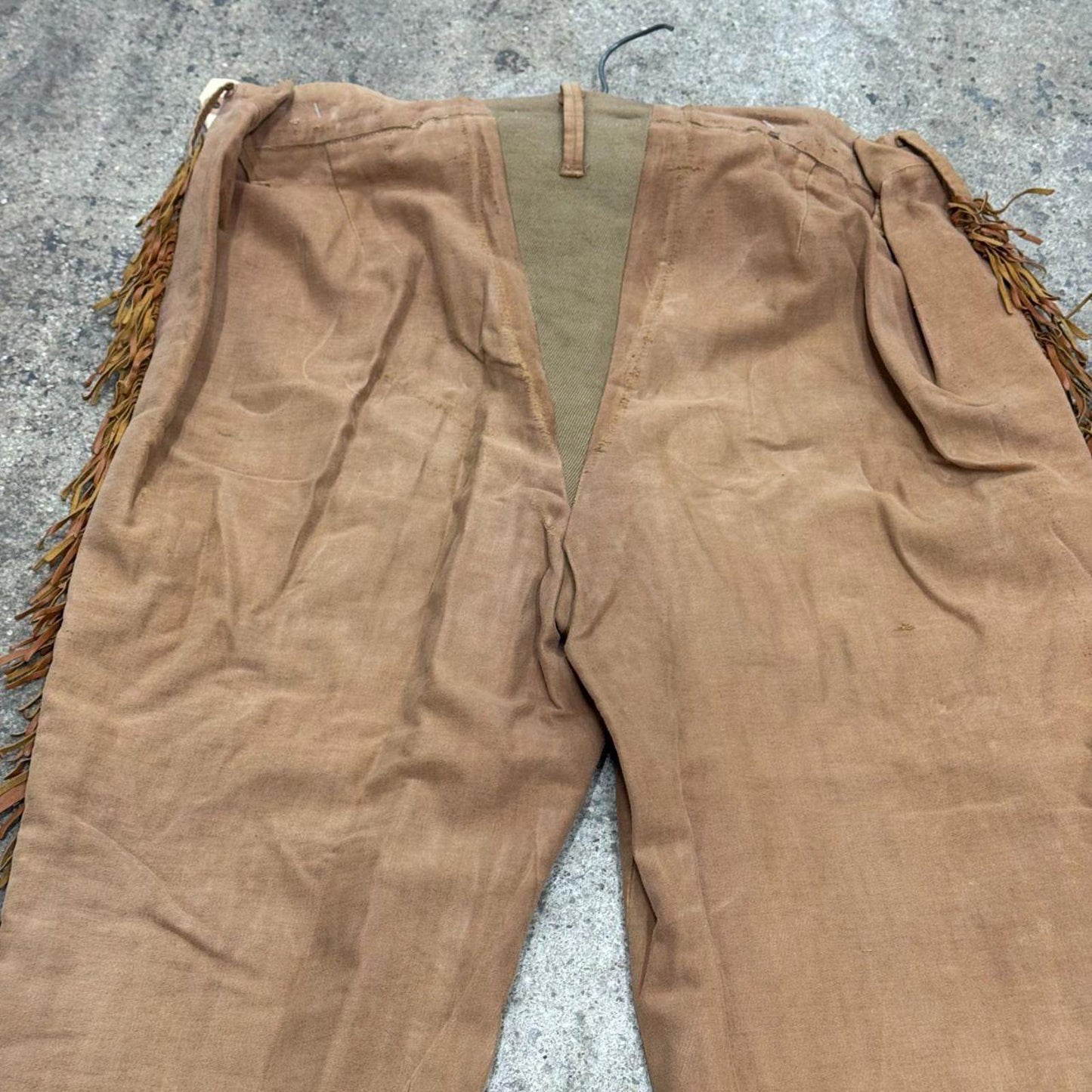 Vintage 40s 50s Faded Fringed Western Film Costume Victorian Trousers