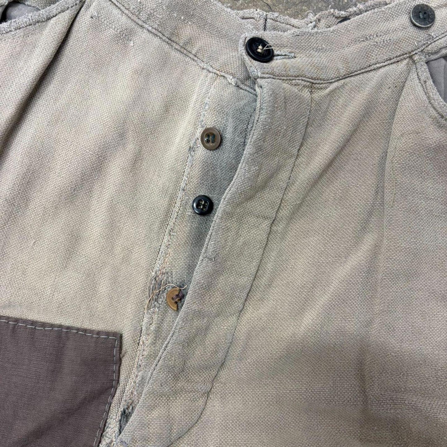 Vintage 30s 40s Patchwork Western Pants Thrashed Faded