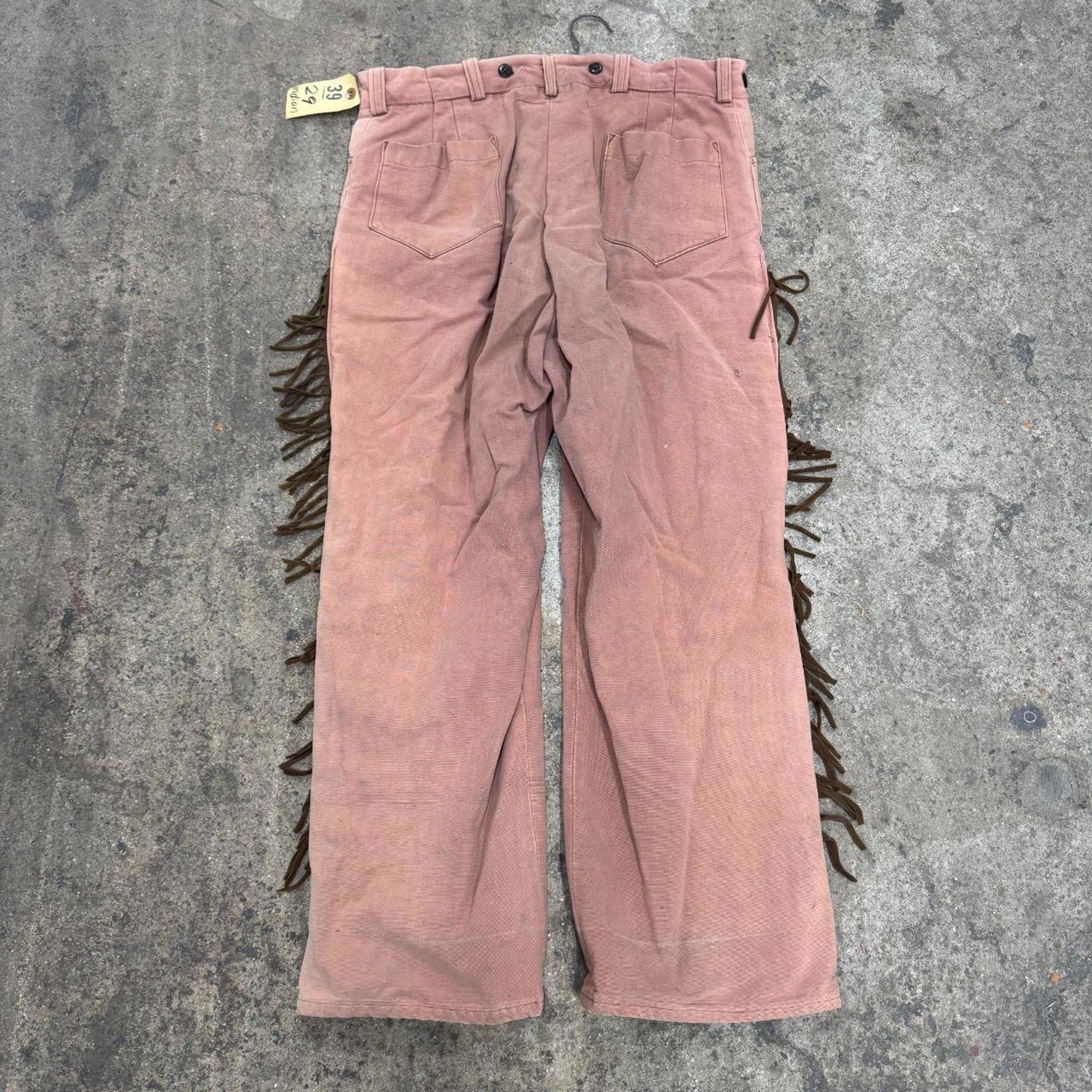 Vintage 40s 50s Faded Fringed Western Film Costume Victorian Trousers