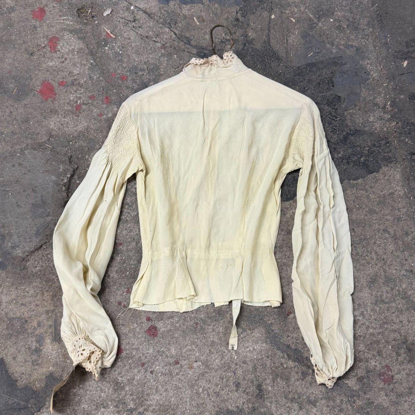 Vintage Film Costume 40s 50s Does Edwardian Antique Style Cream Blouse XS/S