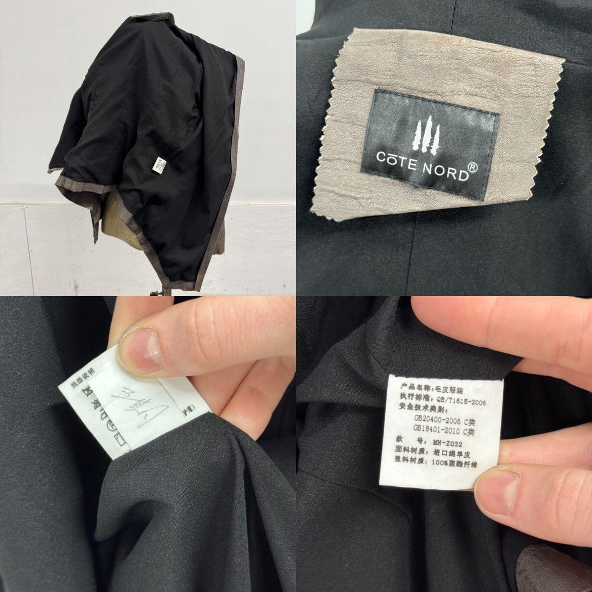 Vintage Grey Draped Embossed Asymmetric Avant Garde Leather Jacket