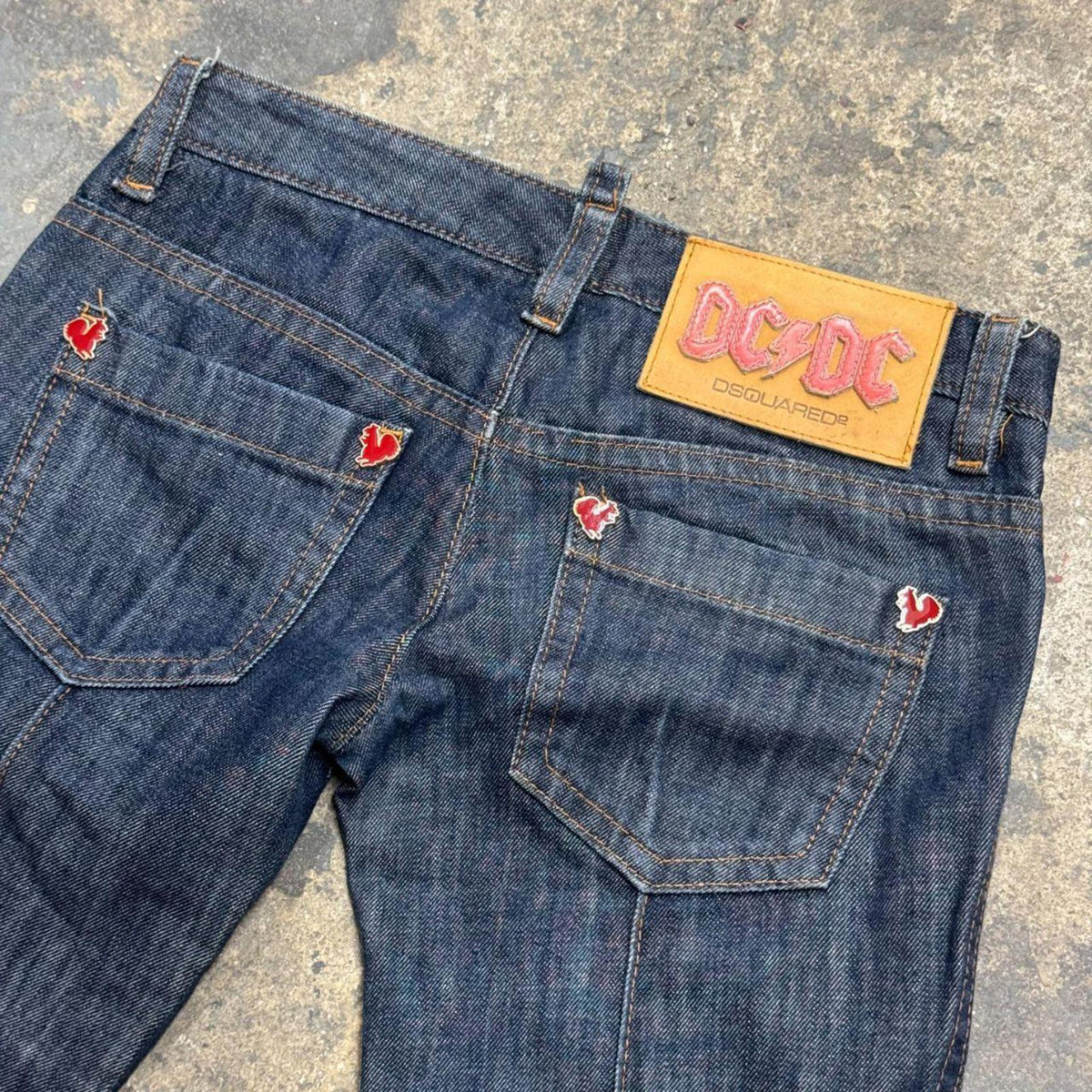 Y2K Vintage Dsquared2 Squirrel Low-Rise Dark Wash Flare Jeans