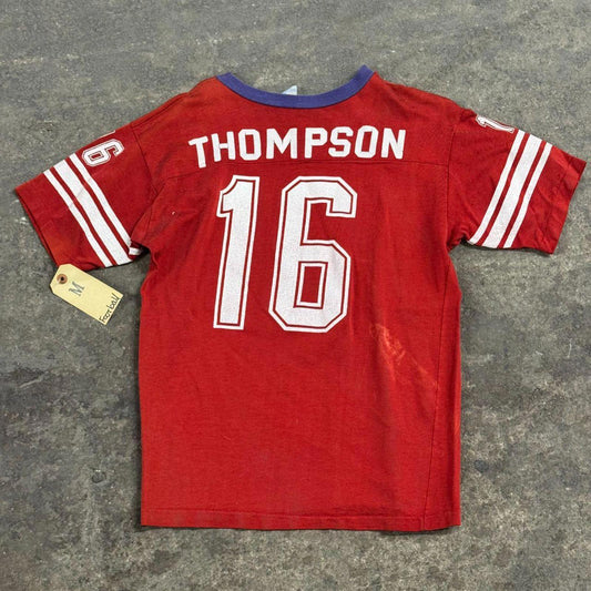 Vintage 70s ALLPRO Red Varsity Football Jersey #16 Sun Faded