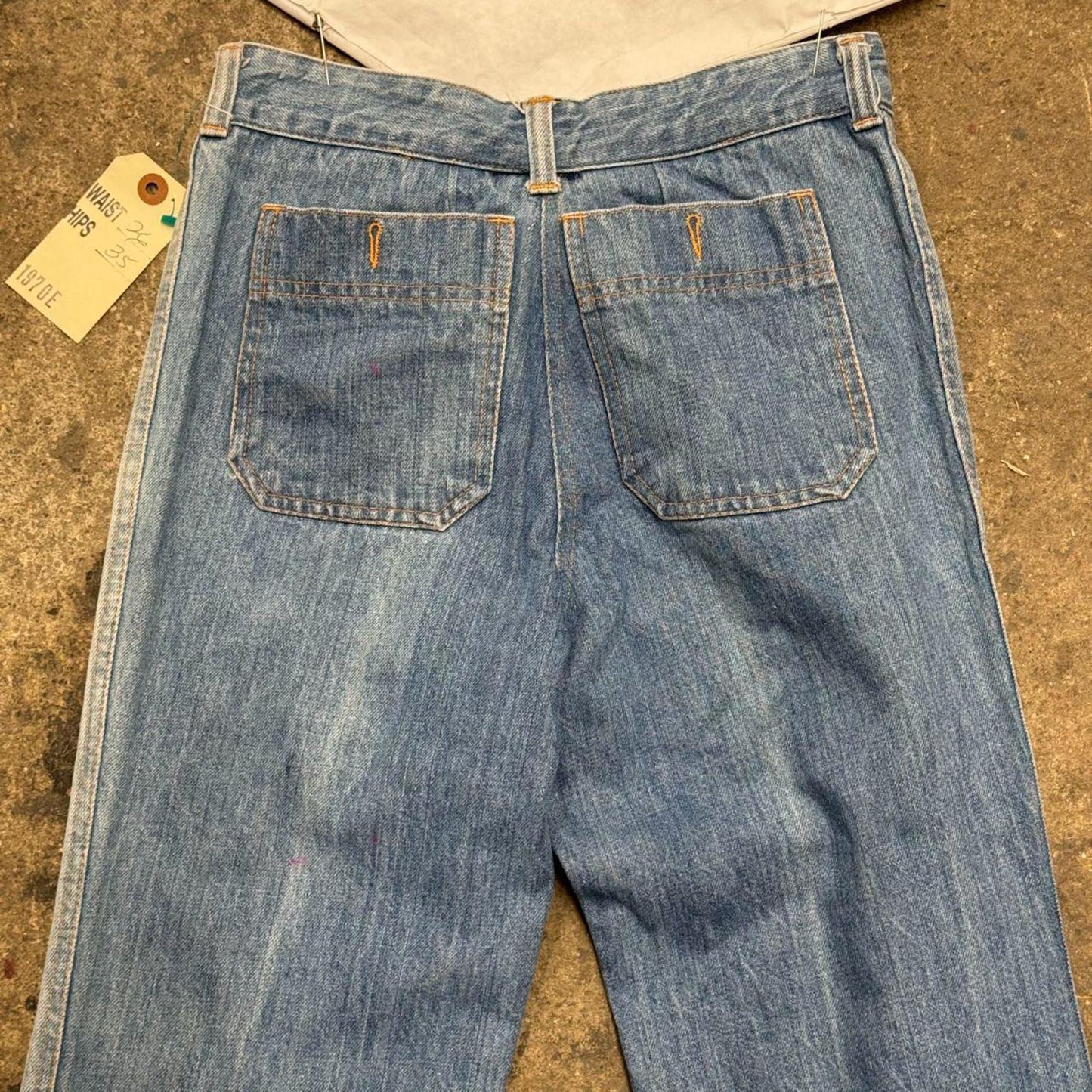 Vintage 70s Light Wash Chemin De Fer High-Rise Flare Jeans XS