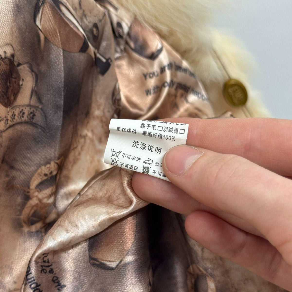 Vintage Y2K Cream Penny Lane Rabbit & Fox Fur Jacket Coat