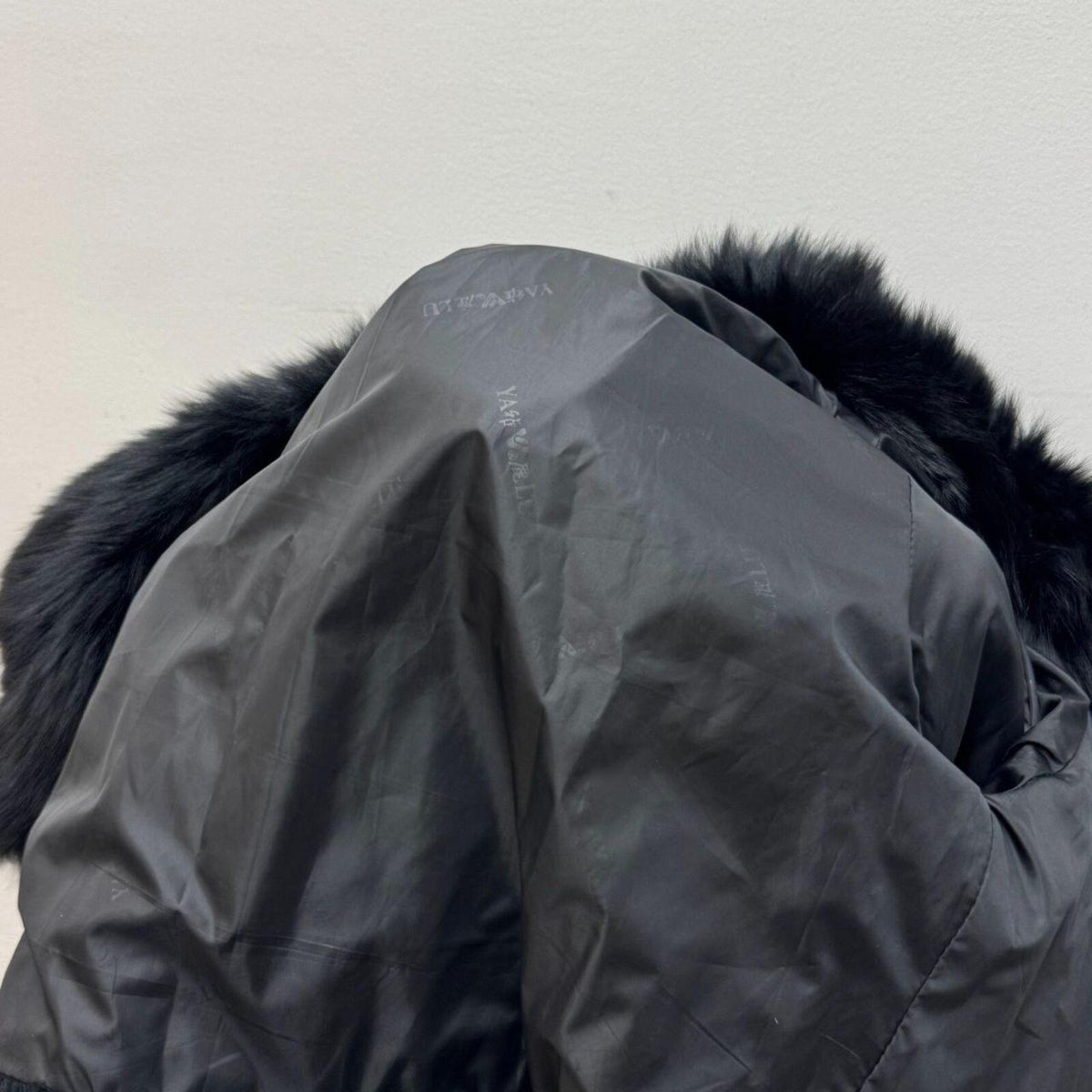 Y2K Vintage Black Rabbit & Fox Fur Jacket Whipstitch Detail Coat