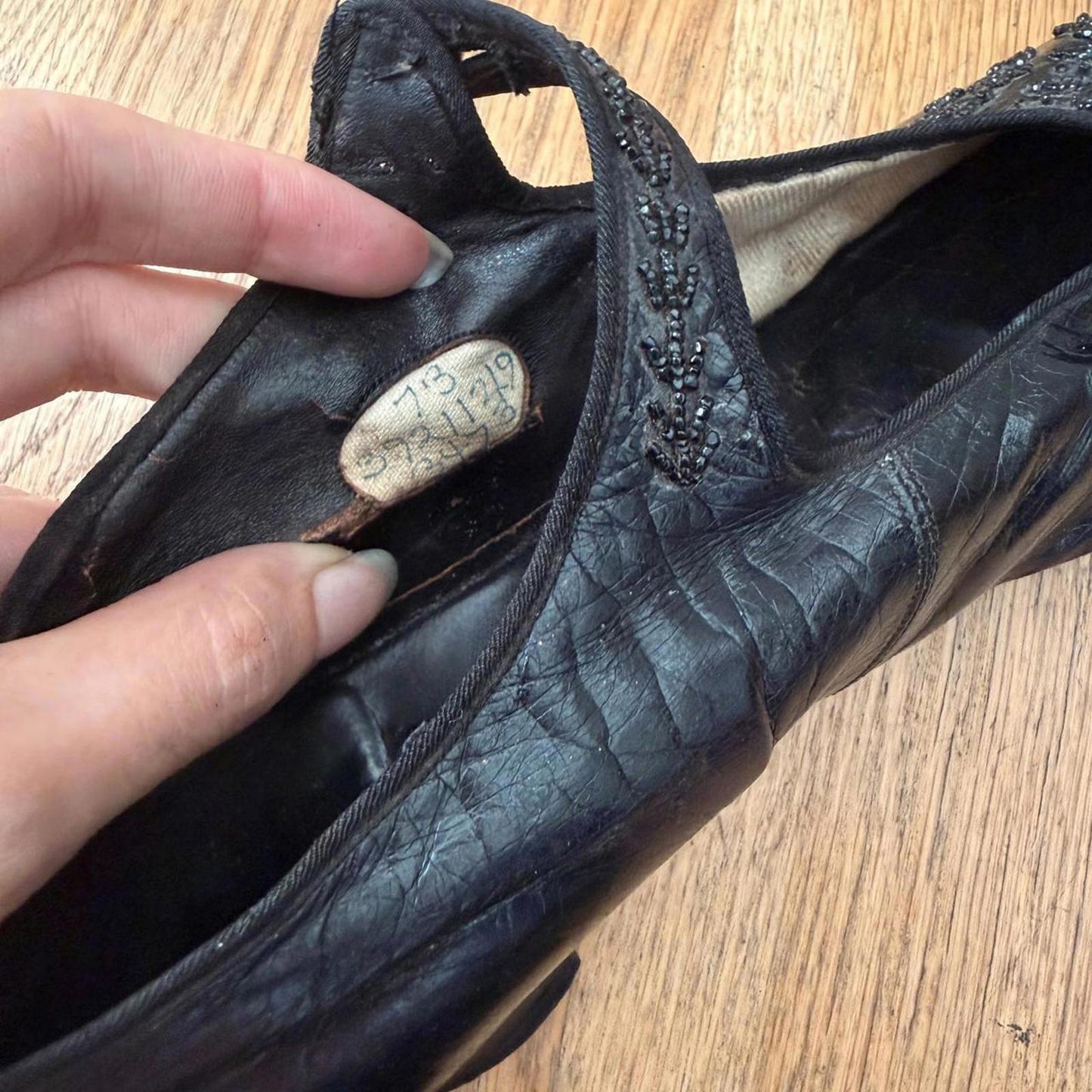 c. 1910s–1920s Sorosis Beaded Leather Mary Janes – Edwardian Antique Heels