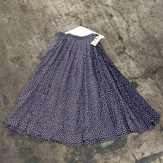 Vintage 40s does 1800s Victorian Red White Blue Calico Cotton Prairie Maxi Skirt