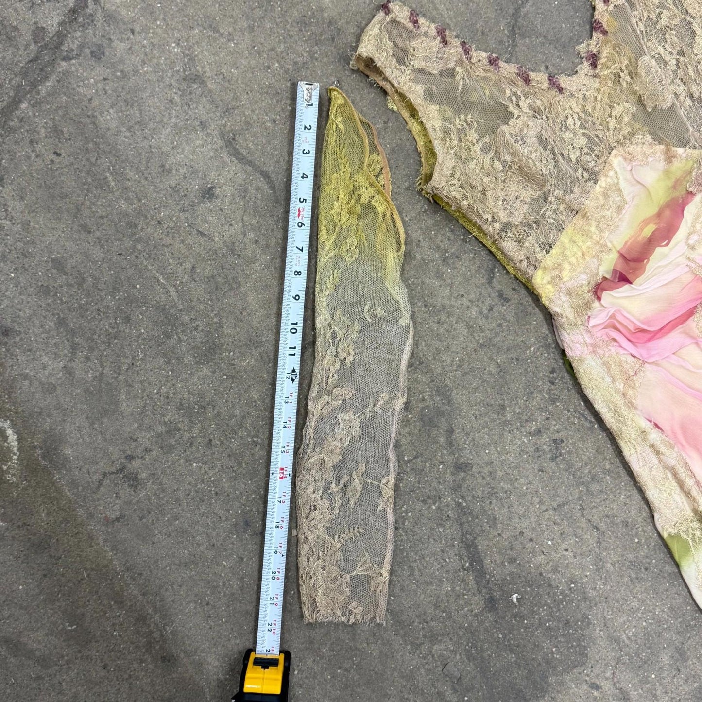 Vintage Y2K European Beaded Silk Lace Ombré Gown Dress Detachable Sleeves