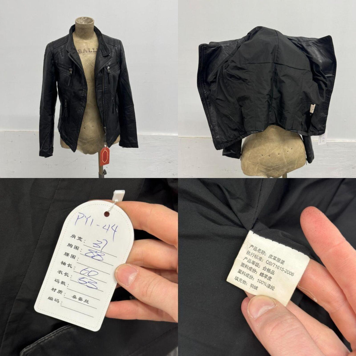 Vintage Black Lambskin Leather Moto Jacket