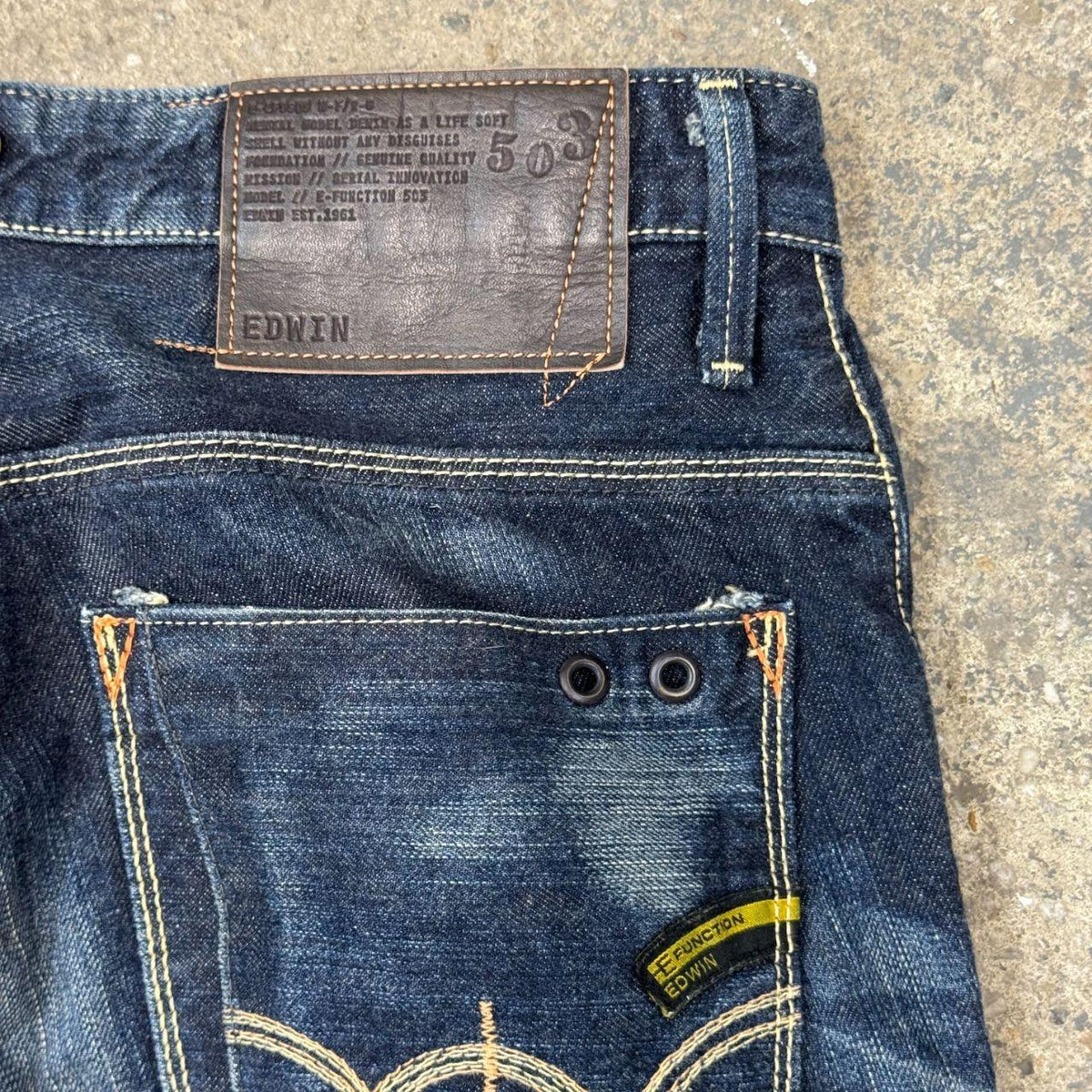 Vintage EDWIN E-Function 503 EF593 Cropped Capri Denim Jeans Y2K