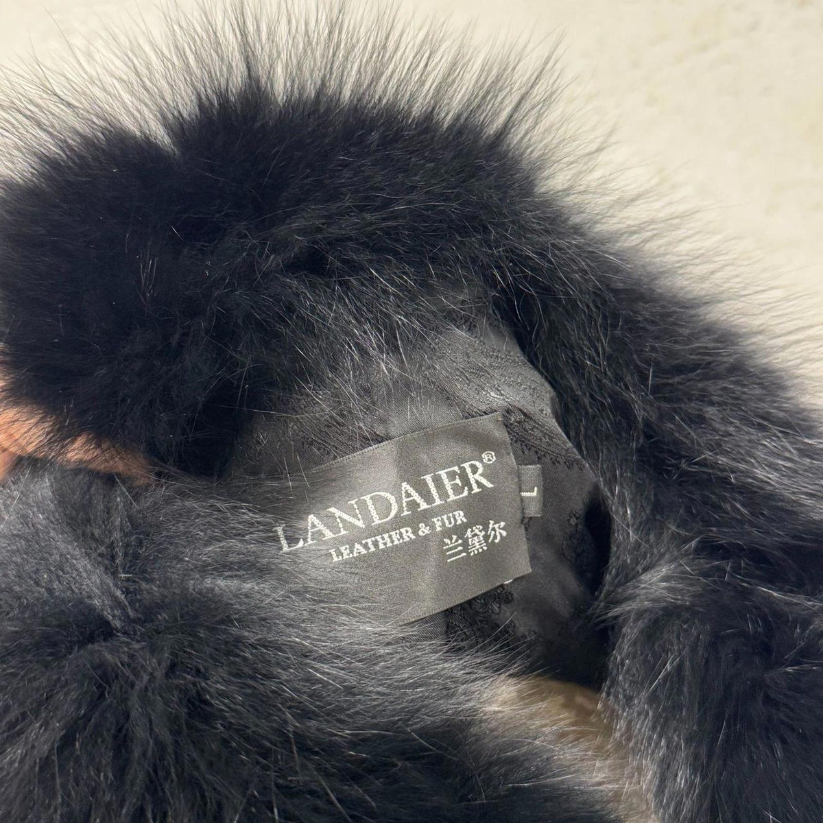 Vintage Y2K Jet-Black Rabbit & Fox Fur Jacket Coat