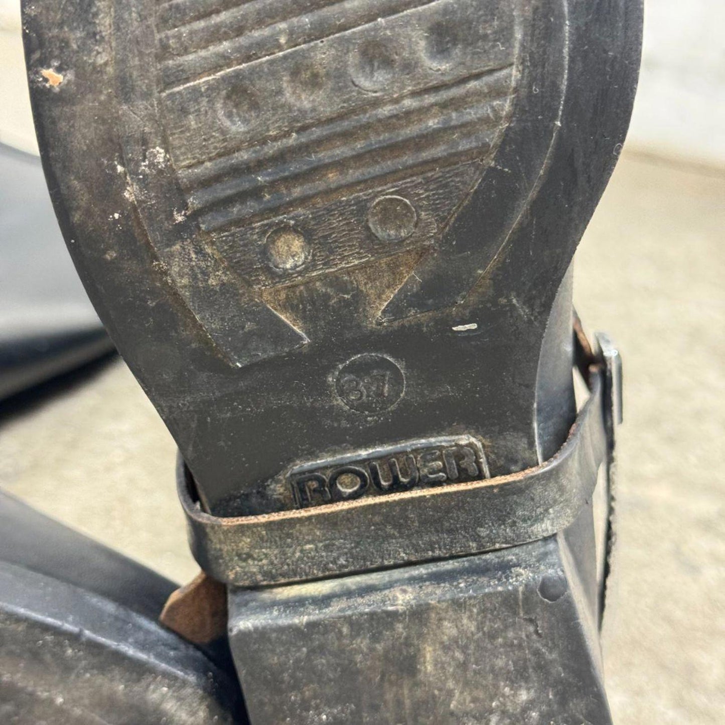 Y2K Vintage Black Leather & Rubber Riding Rain Boots