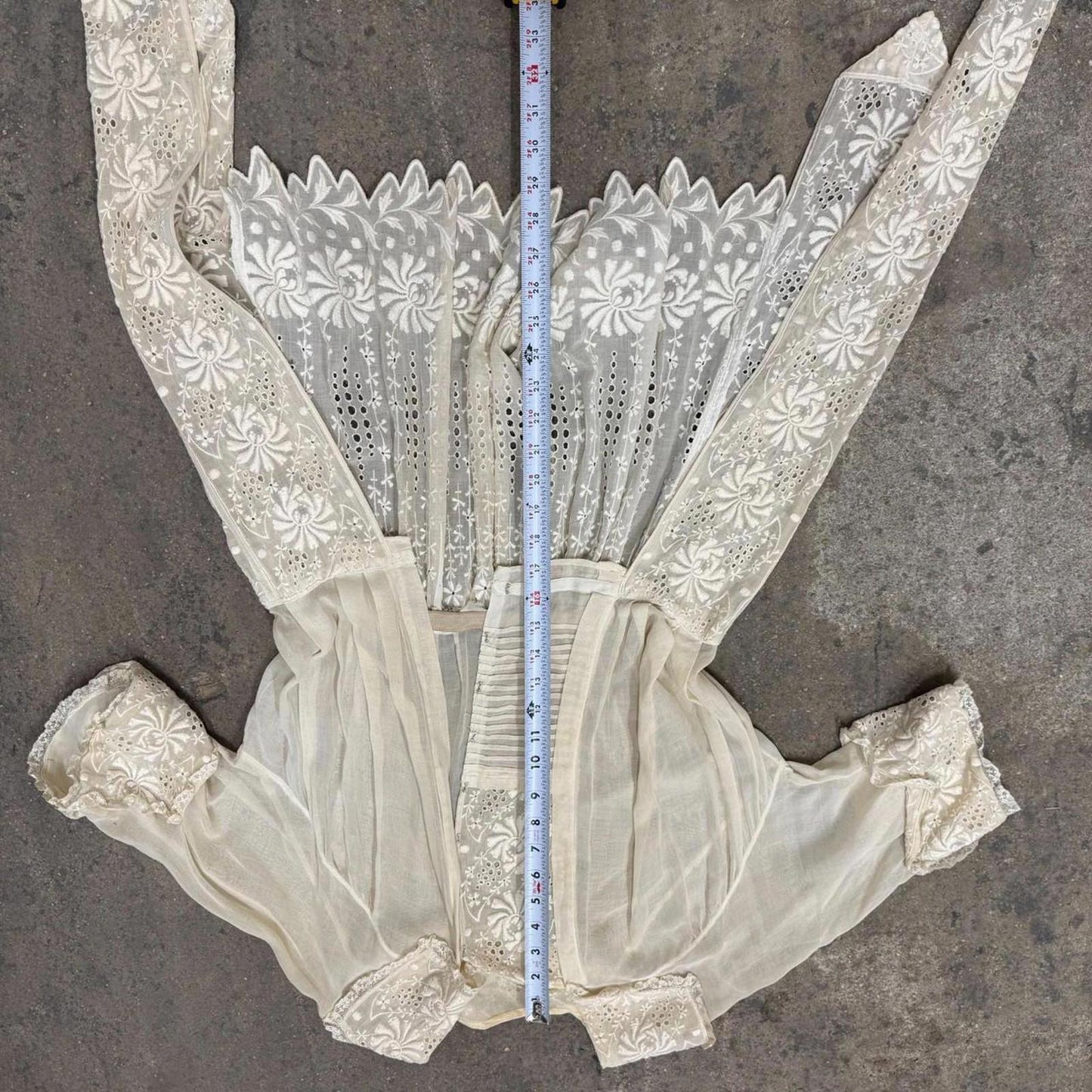 RARE Antique Edwardian White Broderie Tea Robe Jacket