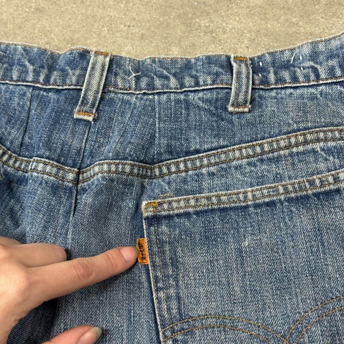 70s Vintage Levi's Orange Tab Mud-Washed Denim Jeans sz 38x29