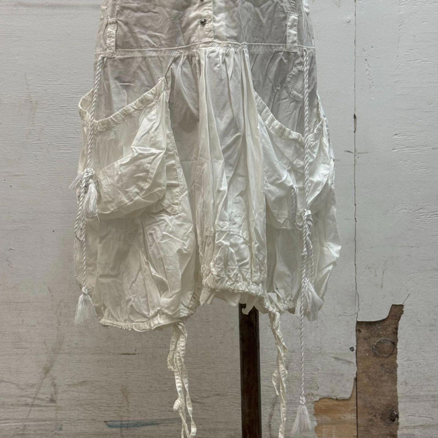 Vintage La Mode Est à Vous White Cotton Parachute Dress