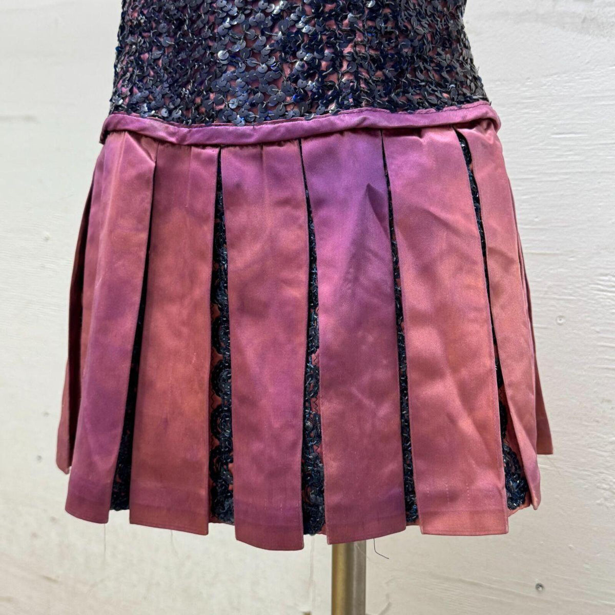 Vintage Film Costume 1960s/70s Faded Sequin Showgirl Mini Dress XS