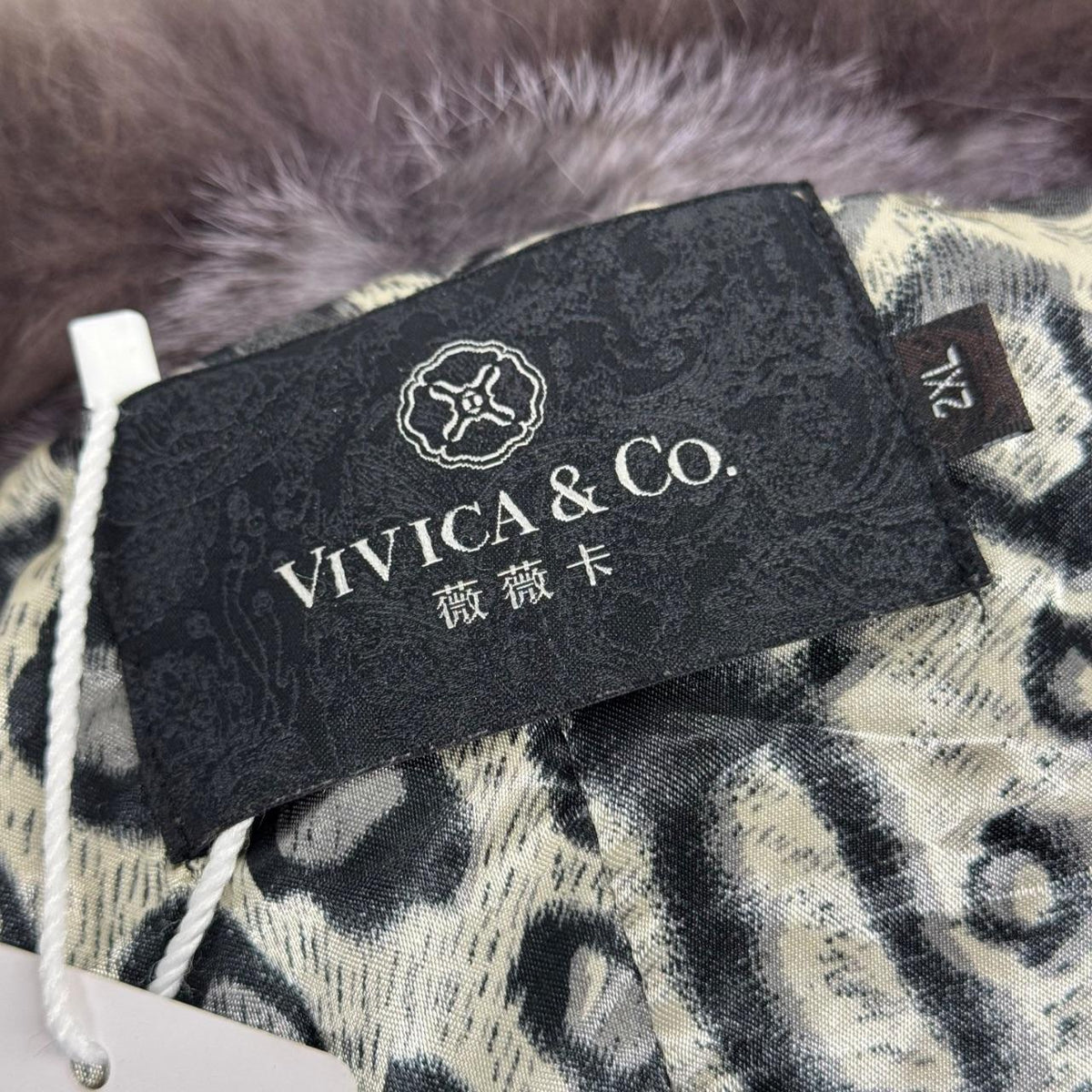 Vintage Y2K Mauve Grey Rabbit & Raccoon Fur Jacket Coat
