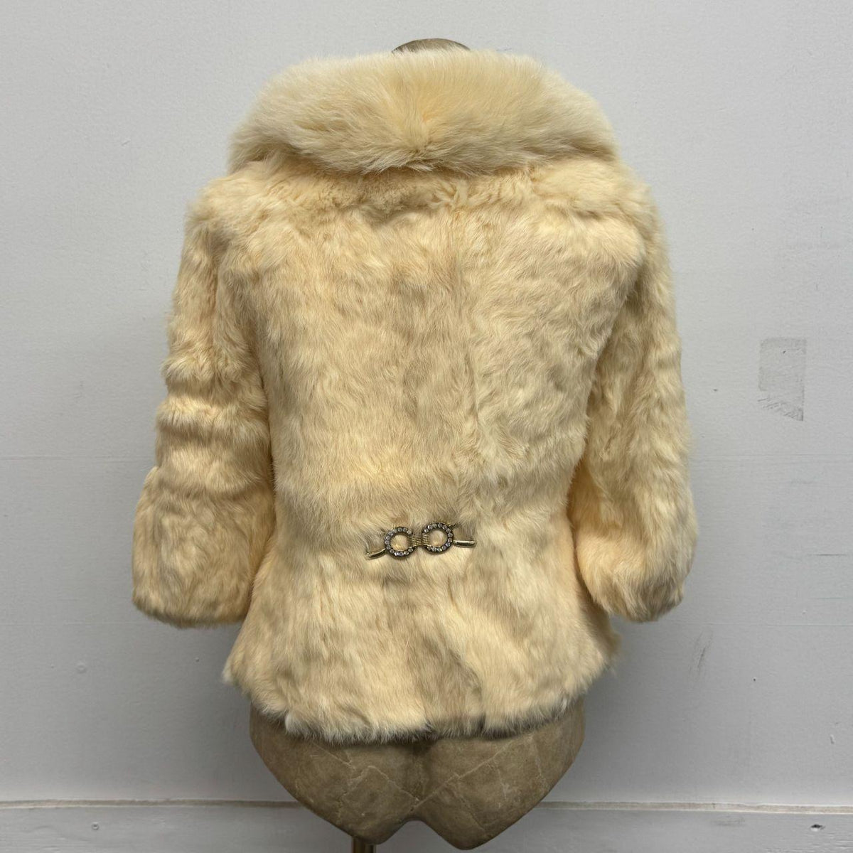 Vintage Y2K Cream Penny Lane Rabbit & Fox Fur Jacket Coat