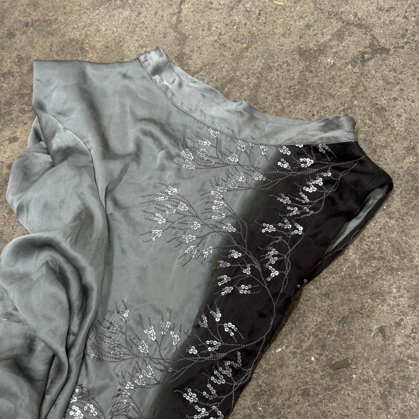 Vintage 100% Silk Ombré Sequin Draped Multi-wear Dress