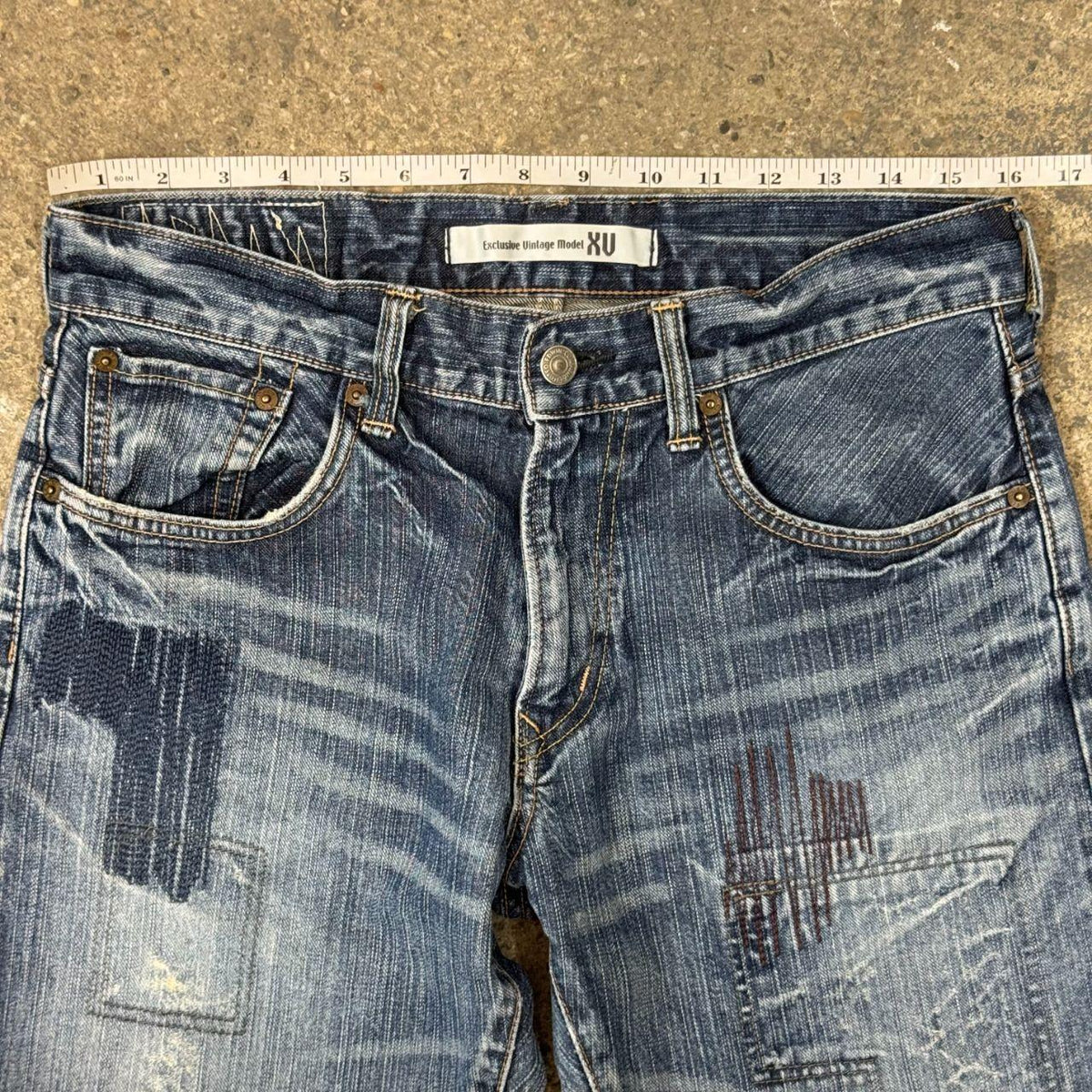 Vintage EDWIN Exclusive Vintage 403XV Distressed Patchwork Jeans