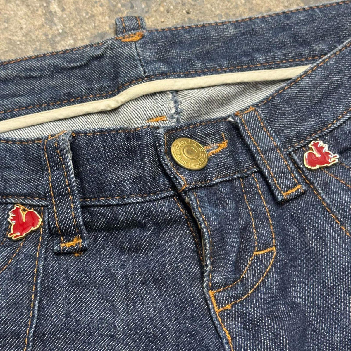 Y2K Vintage Dsquared2 Squirrel Low-Rise Dark Wash Flare Jeans