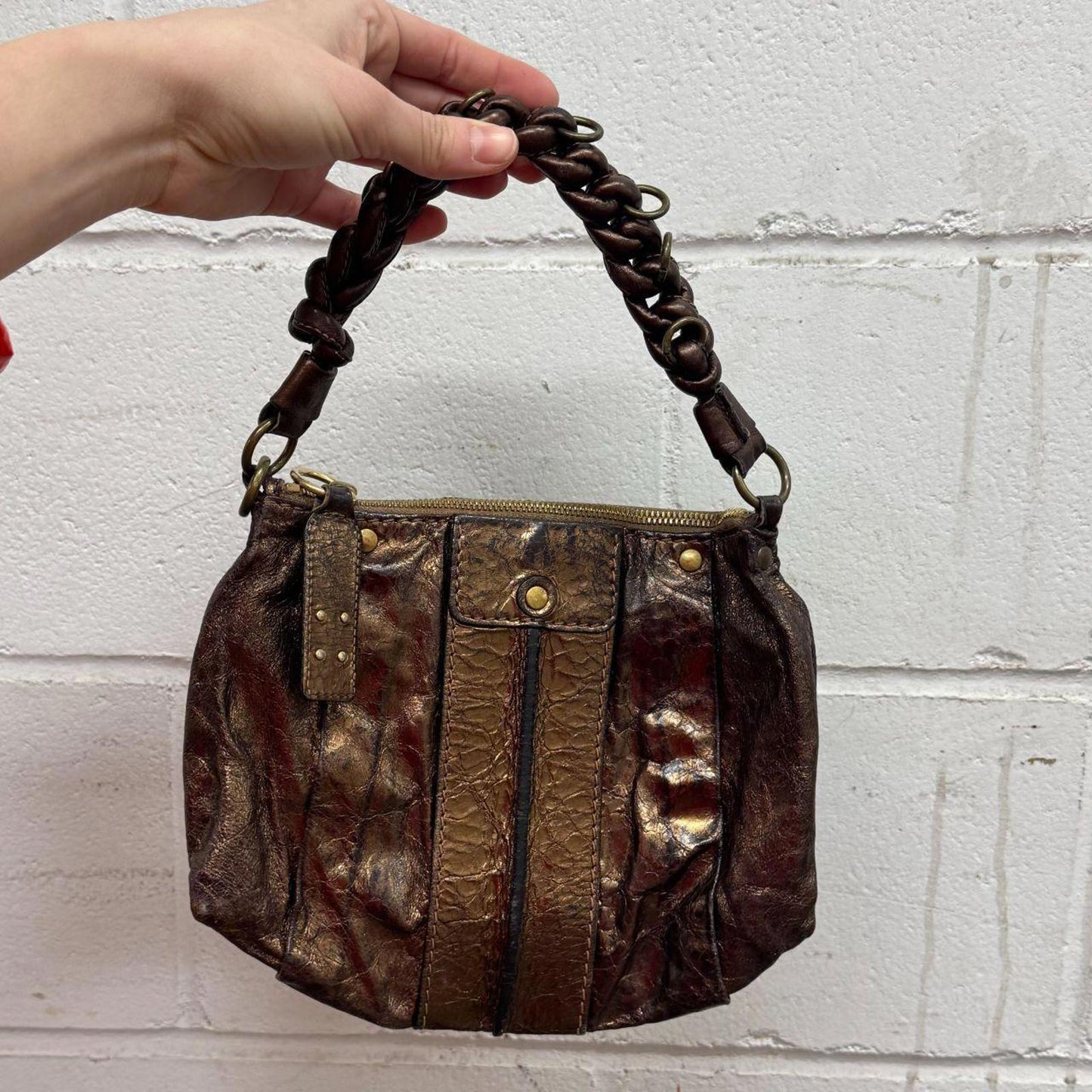 RARE Vintage Chloé Leather Bag - Metallic Bronze Y2K