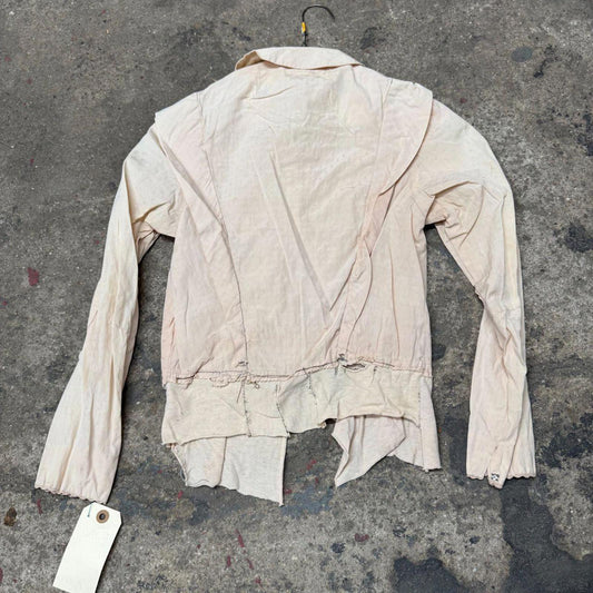 Vintage Film Costume 40s 50s Does Victorian Antique Style Peach Blouse XS