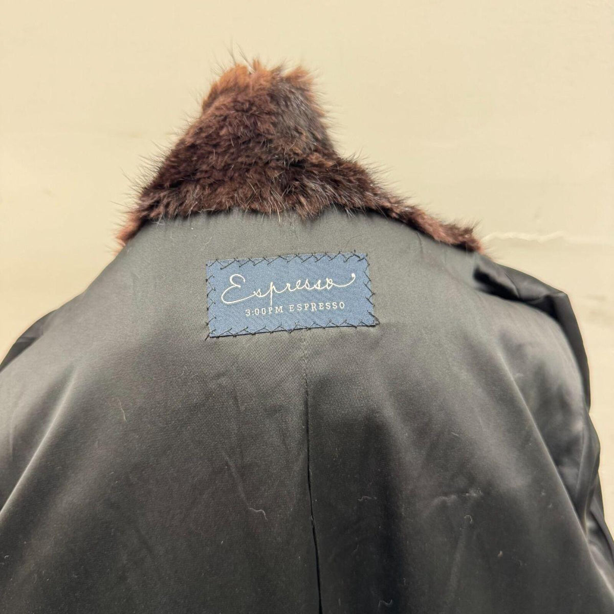 Y2K Vintage Espresso Brown Muskrat Fur Longline Coat