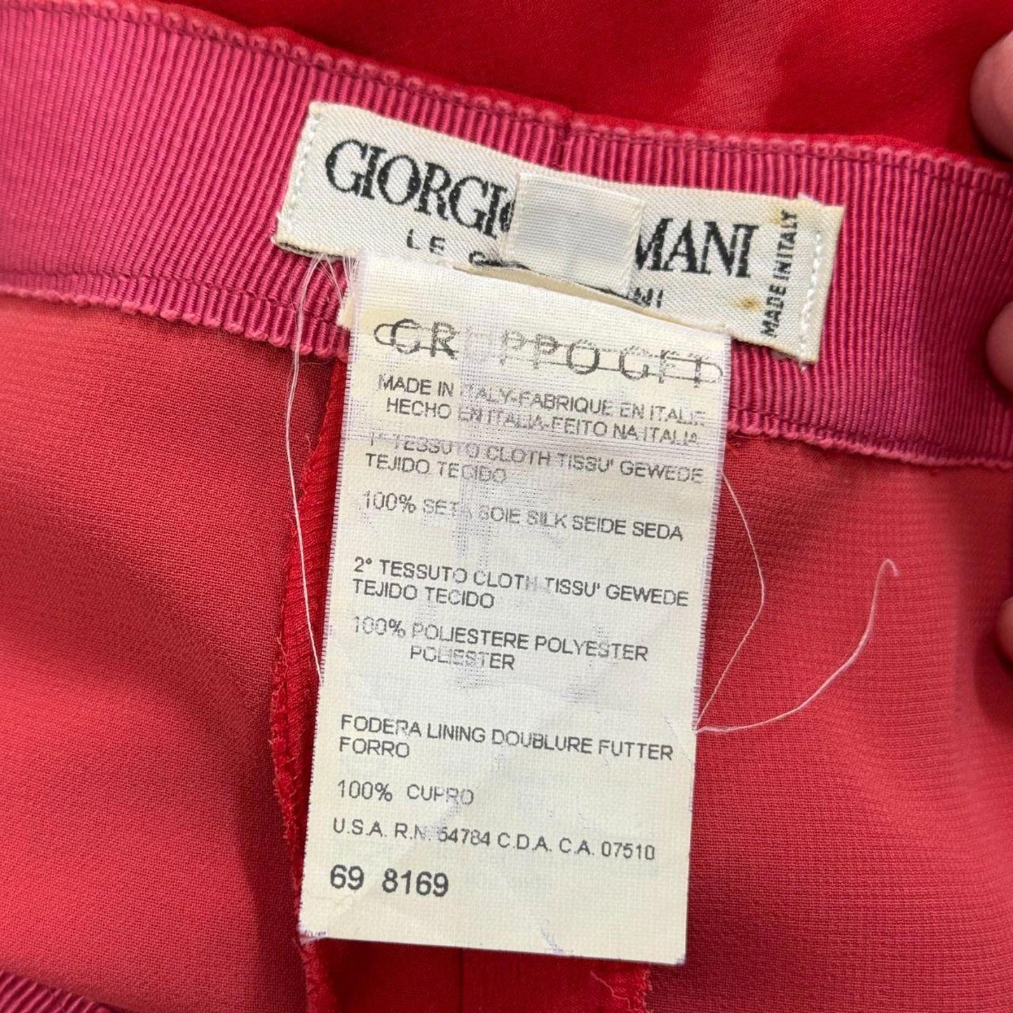 Authentic 90s Giorgio Armani 100% Silk Red Sample Set