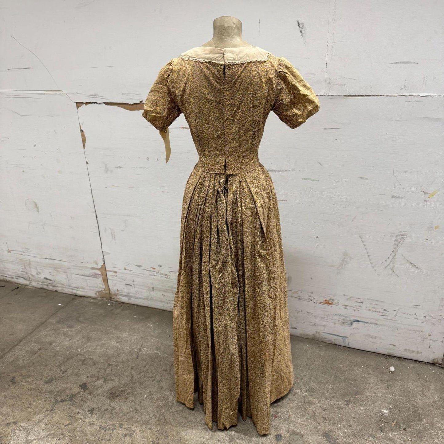 Vintage 50s does 1880s Victorian Tan Cotton Prairie Dress Western Film Costume